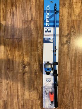 Zebco 032784643463 33 Salt Fisher Rod And Reel Combo 6 Inch 2 Piece Telescopic Whit Tackle