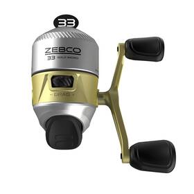 33mcngold.cp3 Zebco 33 Gold Micro Spincast Fishing Reel 10 Clam Packaging Silver/gold
