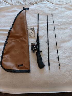 4603 Zebco Vtg 3 Piece Ul Rod 171 Ultra Light Reel And Case. Superb Condition