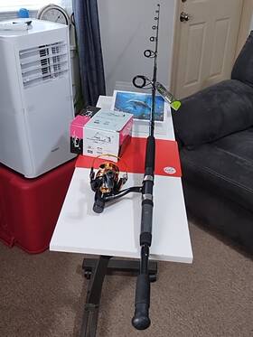 Hb6004 Zebco New Spinning Fishing Rod Bite Alert 7ft Mh 17-50lb And Reel 25lb