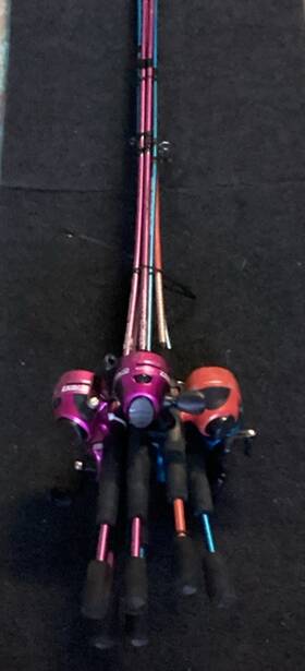 Zebco Slsc562ml Slingshot Lot Of 6 Spincast Combos 5ft6 Inch Size 30 2.6 1 3 Pink/2blue/orange