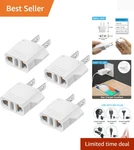 Ultra-light 4 Pack To American Plug Adapter For Seamless Travel Convenience. Fixed Price $7.99.