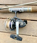 Vintage Ted Williams 465 Sears Spinning Reel On Shakespeare Alpha Rod. Fixed Price $32.99.