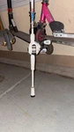 Abu Garcia White Baitcast Rod & Reel Combo, Right-hand Retrieve Casting. Fixed Price $110.00.