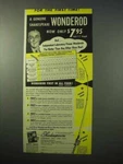 1951 Shakespeare Wonderod Glass Fishing Ad. Fixed Price $17.99.