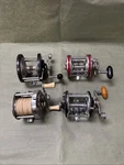 4 Vintage Fishing Reels Penn Peerless NO.9, Sport King 65, 285, Oceanside. Fixed Price $89.99.