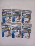 Fish Hooks (6) Gamakatsu Offset Shank Worm Size 1/0 #07411,. Fixed Price $24.00.