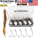 Thkfish 60PCS Fishing Hooks Twistlock +worm Soft Lure Set With Box. Fixed Price $12.99.