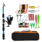 Telescopic Fishing Rod And Reel Set With Baits Hooks For Travel. Fixed Price $8.99.