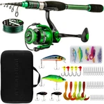 Ghosthorn Green Phantom Telescopic Fishing Rod And Reel Combo Set 6 Ft Medium +. Fixed Price $62.99.