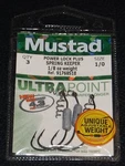 3 Pack Mustad 91768S18-10 Power Lock Plus Spring Keeper 1/8OZ Weight 1/0 Hook. Fixed Price $7.49.