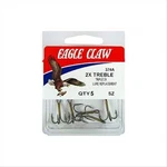 Eagle Claw 2X Treble Reg Shank Curved Point, Bronze, Size 6 5-PACK. Fixed Price $6.95.