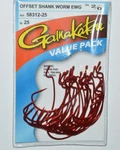 Gamakatsu 2/0 Offset Ewg Shank Worm Tube Senko Hooks Value Pack 58312-25 Red. Fixed Price $14.95.