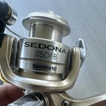 Shimano Sedona 750FB Spinning Reel 5.1:1 3BB Front Drag Silver/gold. Fixed Price $35.00.