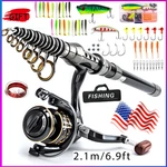 Telescopic Fishing Rod And Reel Combo Full Kit Carbon Fiber Pole W/line&bag. Fixed Price $39.99.