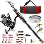 Bluefire Fishing Rod Kit Carbon Fiber Telescopic Pole And Reel Combo. Fixed Price $47.76.
