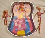 Vintage Wilton Barbie Cake Pan 1998 Plus 2 Decorating Lay-ons With Instructions. Fixed Price $22.00.