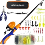 Urban Deco Kids Fishing Pole Set Portable Telescopic Rod Orange. Fixed Price $36.74.