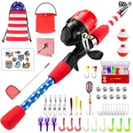 Lil' Fisher's 4TH Of July Tackle: Rod, Reel, Net & Enough Gear To Snag Whale!. Fixed Price $42.13.