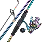 Sougayilang Spinning Fishing Reel Rod Combo, Two Pieces Colorful Poratble Light. Fixed Price $93.13.