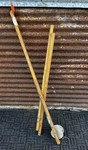 Vintage 40 Tackle Co Ice Fishing, Wood & Metal "tip Up" Rod -reel Orange Flag. Fixed Price $35.00.