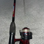 Vintage Shakespeare 130WN Spinning Reel & Rod Nascar Fishing Pole 58 1/2. Fixed Price $22.97.