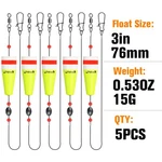5PCS Popping Corks 3" Weighted Fishing Floats Saltwater Rattle Bobber Rig Kit. Fixed Price $18.99.