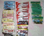 Lot Of 30 Packs Rubber Lures Yamamoto, Yum, Roboworm, Z Man Rage Tail. Fixed Price $48.50.