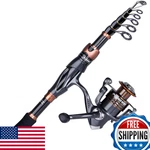 Plusinno Bronze Warrior IM6 Carbon Telescopic Fishing Rod & Reel Combo 12+1 Bb. Fixed Price $63.15.