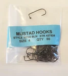 Mustad = (like Do It Hooks) #4 -1 Bag Of 50 Ct. Lot -terminal Tackle. Fixed Price $6.99.
