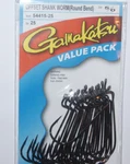 Gamakatsu Offset Shank Worm Hook Round Bend Size 5/0 Value Pack 54415-25. Fixed Price $15.95.