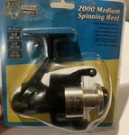 Bass Outdoor American 2000 Spinning Fishing Black/silver Reel. Fixed Price $19.99.