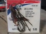 8 Eagle Claw Largo 2X Long Strip Live Bait Fish Hooks Saltwater Size 1/0 072A. Fixed Price $7.88.