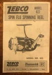 Zebco Flo 822 Spinning Reel Directions Repair And Replacement Parts Manual. Fixed Price $9.99.