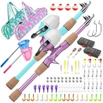 Kids Fishing 2 Pack Portable Telescopic Rods Combo Kit Widden Poles Boys. Fixed Price $104.99.