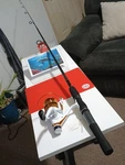 New Spinning Fishing Rod Zebco Annihilator 7' Med 10-20LB And Reel HB6004. Fixed Price $54.00.