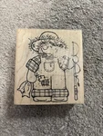 3.5 Dots Rubber Stamp Wood Mount Lil Fisherman Q207 Fishing Pole Overalls. Fixed Price $10.00.