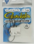 Gamakatsu 1/0 Offset Shank Worm Hooks Pack 6 St# 07411. Fixed Price $6.99.