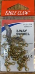 Eagle Claw #S3WB12-4 3-WAY Gold Color Swivel Size 4-1PK Of 10PCS-NEW-SHIP24 Hrs. Fixed Price $24.88.