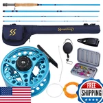 Sougayilang Fly Fishing Rod And Reel Combo 4-PIECE Aluminum Alloy. Fixed Price $76.73.