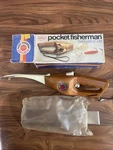 Vintage 1970S Popeil Pocket Fisherman By Ronco Folding Rod & Reel Compact Outfit. Fixed Price $49.99.