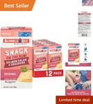 Protein-packed Ready-to-eat Salmon Salad & Crackers Kit Shelf Stable, 12. Fixed Price $32.39.