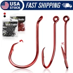 50-100PCS Circle Hooks Red Black Saltwater & Freshwater Octopus Fishing. Fixed Price $13.99.
