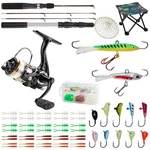 Gonex Ice Fishing Rod Reel Combo 30" Medium Light Carbon Fiberglass Portab. Fixed Price $74.99.