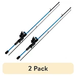 (2 Pack) Ozark Trail Wayfarer Fiberglass Spinning Fishing Rod And Reel Combo. Fixed Price $29.71.