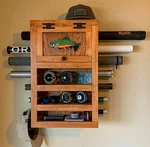 Fly Rod & Reel Storage Cabinet - Choose Your Trout Species Stain. Fixed Price $456.95.