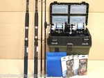 2 Shakespeare Rod Reel Fishing Boat Kit Seat Tackle Box Rigs. Fixed Price $161.64.