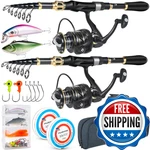 Plusinno Fishing Rod And Reel Combo Telescopic Pole Kit Spinning. Fixed Price $112.60.
