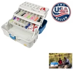 Ready-set-fish 3-TRAY Aqua Blue Tackle Box With 180-PIECE Kit Water Resistant. Fixed Price $122.99.