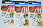 3 Packs Owner Cutting Point Offset Worm Hook 2/0 5101-121 Black Chrome Finish. Fixed Price $12.95.